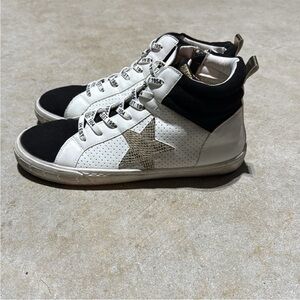 Vintage Havana Star High Top Sneakers Women’s 10 White Black Gold Y2K Streetwear